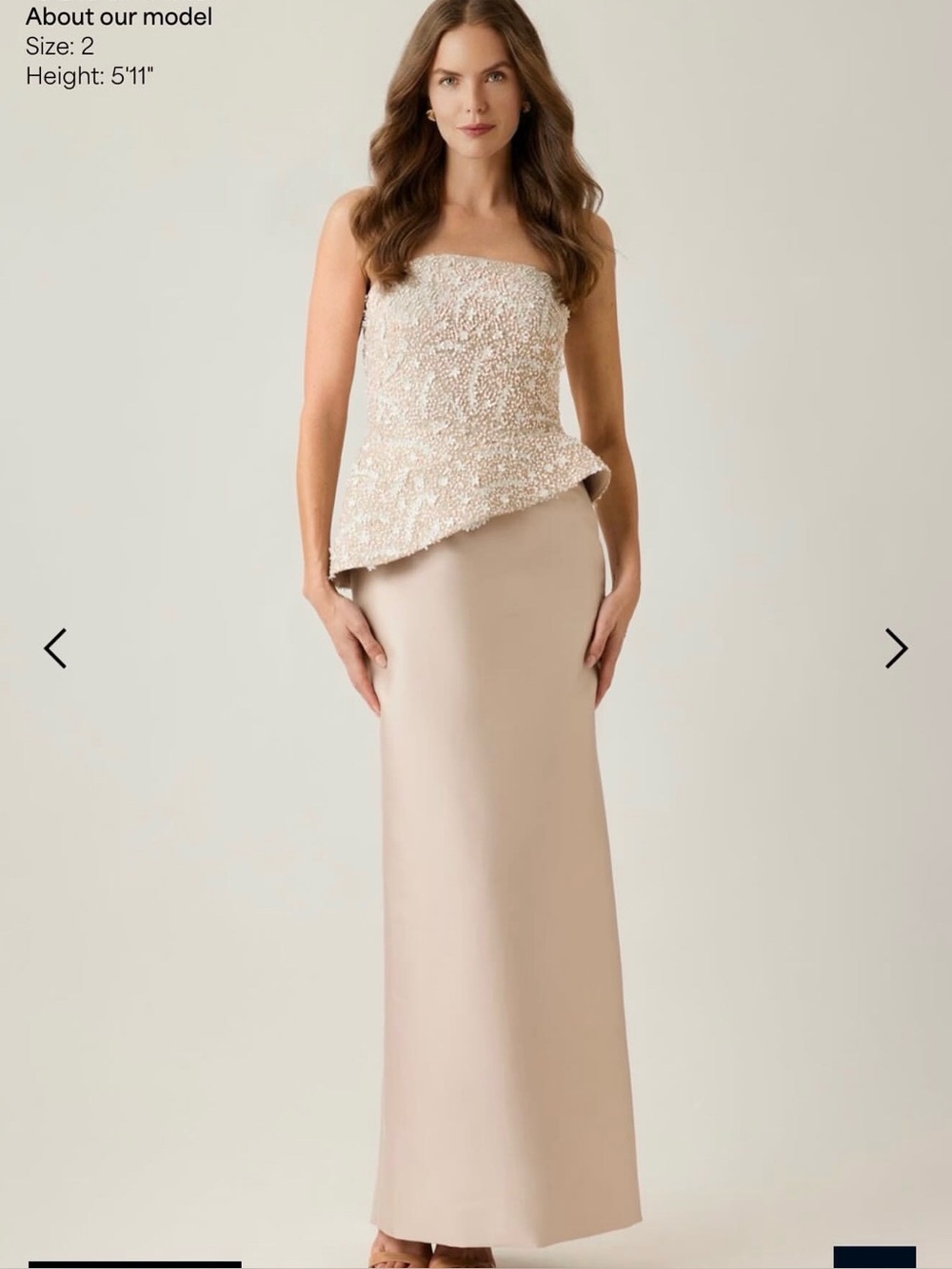 Rickie freeman Teri Jon Beaded Strapless With Column Skirt Gown!
